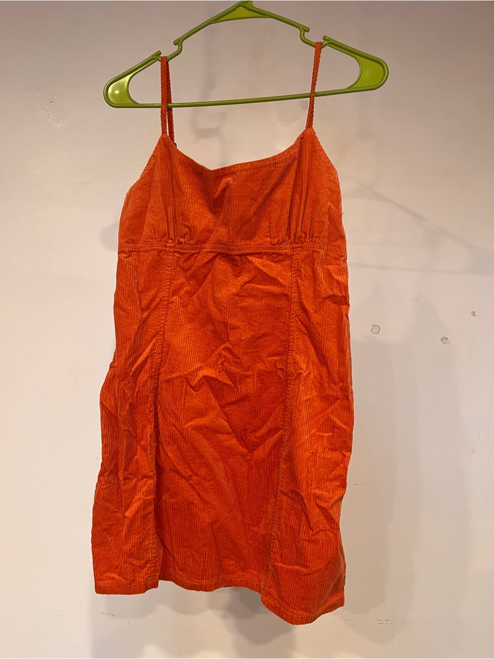wild fable Orange Corduroy Mini Dress with Spaghetti Straps